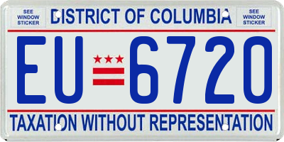 DC license plate EU6720