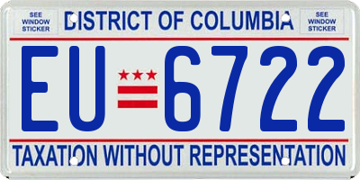 DC license plate EU6722