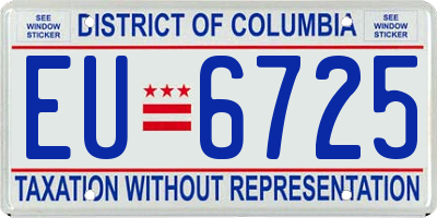 DC license plate EU6725