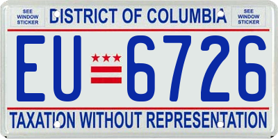 DC license plate EU6726