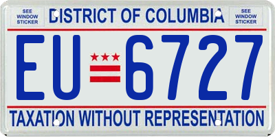 DC license plate EU6727