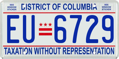 DC license plate EU6729