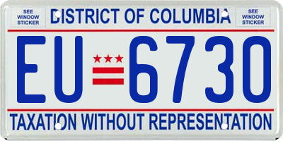 DC license plate EU6730