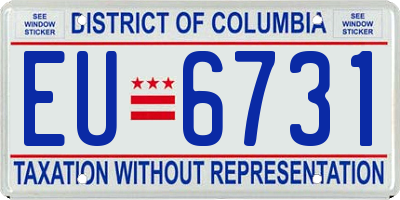 DC license plate EU6731