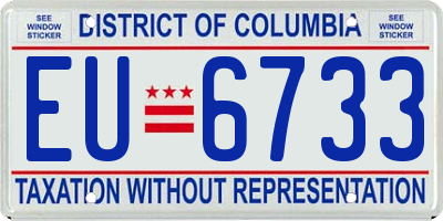 DC license plate EU6733