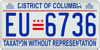 DC license plate EU6736