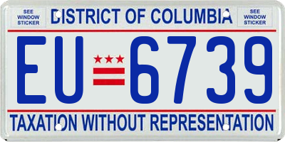 DC license plate EU6739