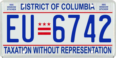 DC license plate EU6742