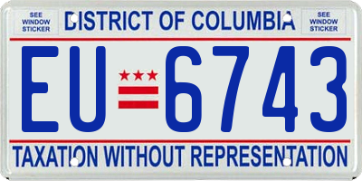 DC license plate EU6743