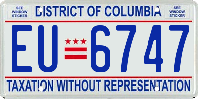 DC license plate EU6747