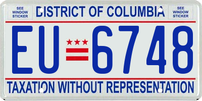 DC license plate EU6748