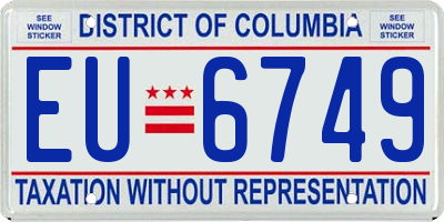 DC license plate EU6749