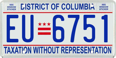 DC license plate EU6751