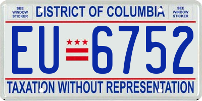 DC license plate EU6752