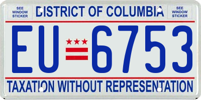 DC license plate EU6753