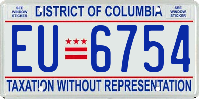 DC license plate EU6754