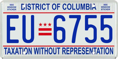 DC license plate EU6755