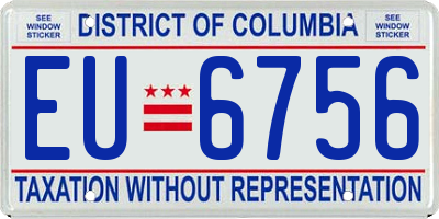 DC license plate EU6756
