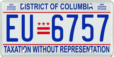 DC license plate EU6757