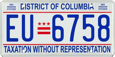 DC license plate EU6758