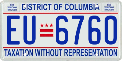 DC license plate EU6760