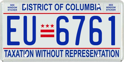 DC license plate EU6761