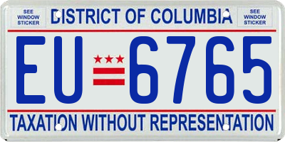 DC license plate EU6765