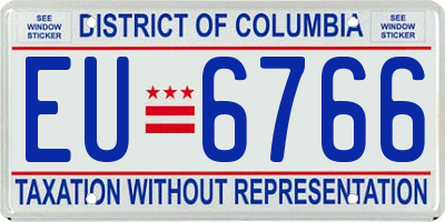 DC license plate EU6766