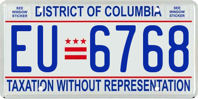 DC license plate EU6768