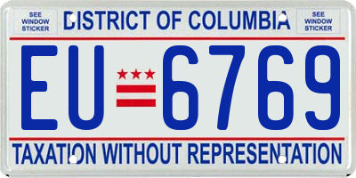 DC license plate EU6769