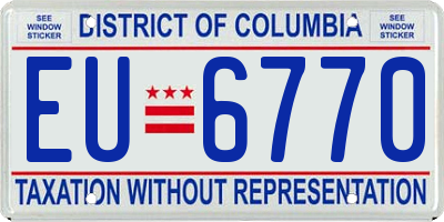 DC license plate EU6770
