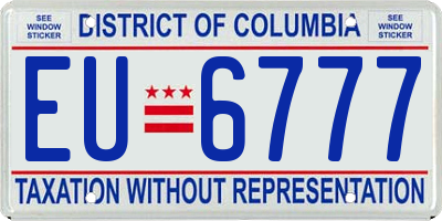 DC license plate EU6777