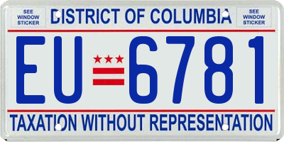 DC license plate EU6781