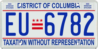 DC license plate EU6782