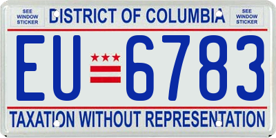 DC license plate EU6783