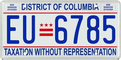 DC license plate EU6785