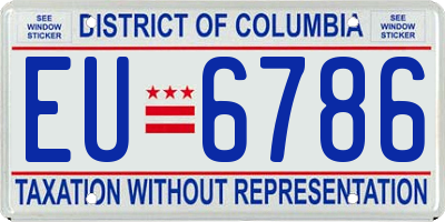 DC license plate EU6786