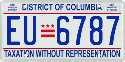 DC license plate EU6787