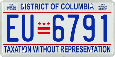 DC license plate EU6791