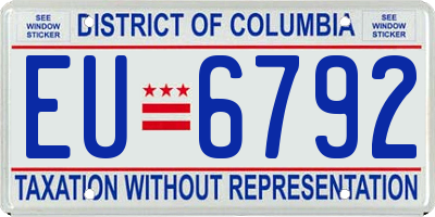 DC license plate EU6792
