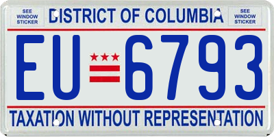 DC license plate EU6793
