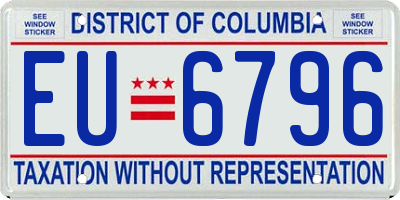 DC license plate EU6796