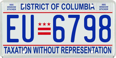 DC license plate EU6798