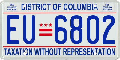 DC license plate EU6802