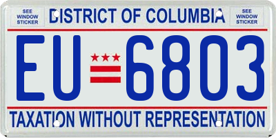 DC license plate EU6803