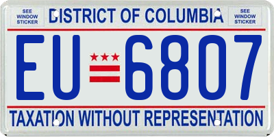 DC license plate EU6807