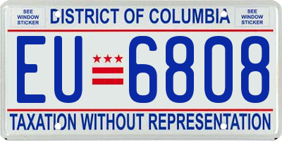 DC license plate EU6808