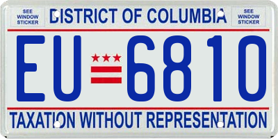 DC license plate EU6810
