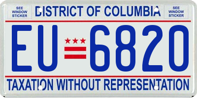 DC license plate EU6820