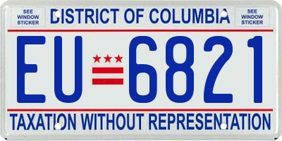 DC license plate EU6821